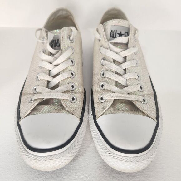 514783F Converse All Star Low Top Opalescent Sequin Shoes Womens Size 7 - Picture 2 of 11